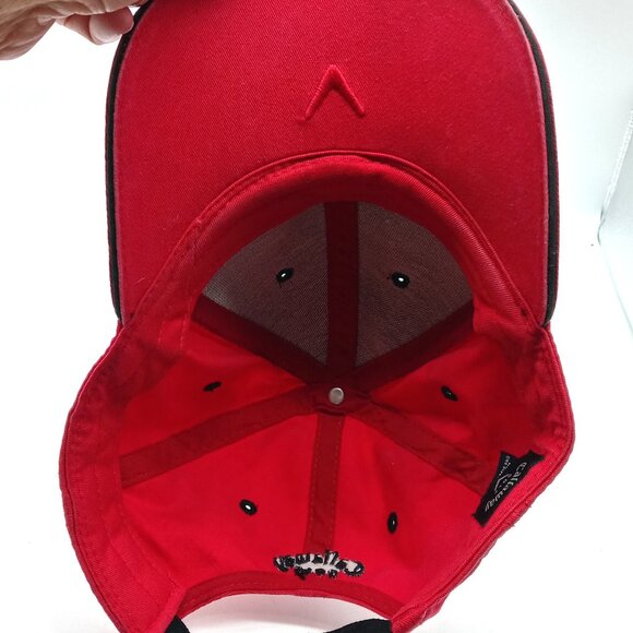 Callaway Golf Red Baseball Hat Adjustable Size Colorblock Red & Black - Picture 5 of 7